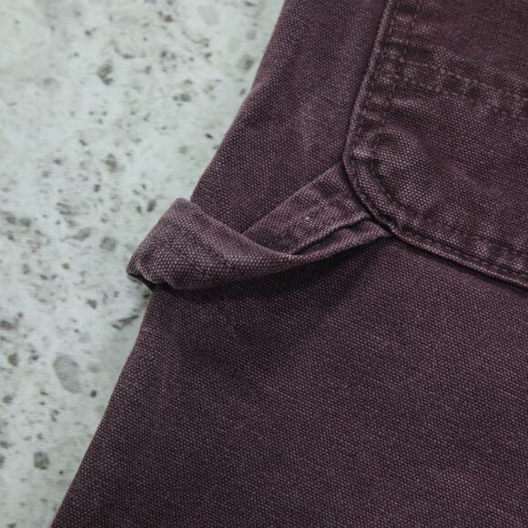 RARE Vintage Carhartt B24 BRG Burgundy Purple Carpenter Shorts 29.5x7.25 - Picture 4 of 13